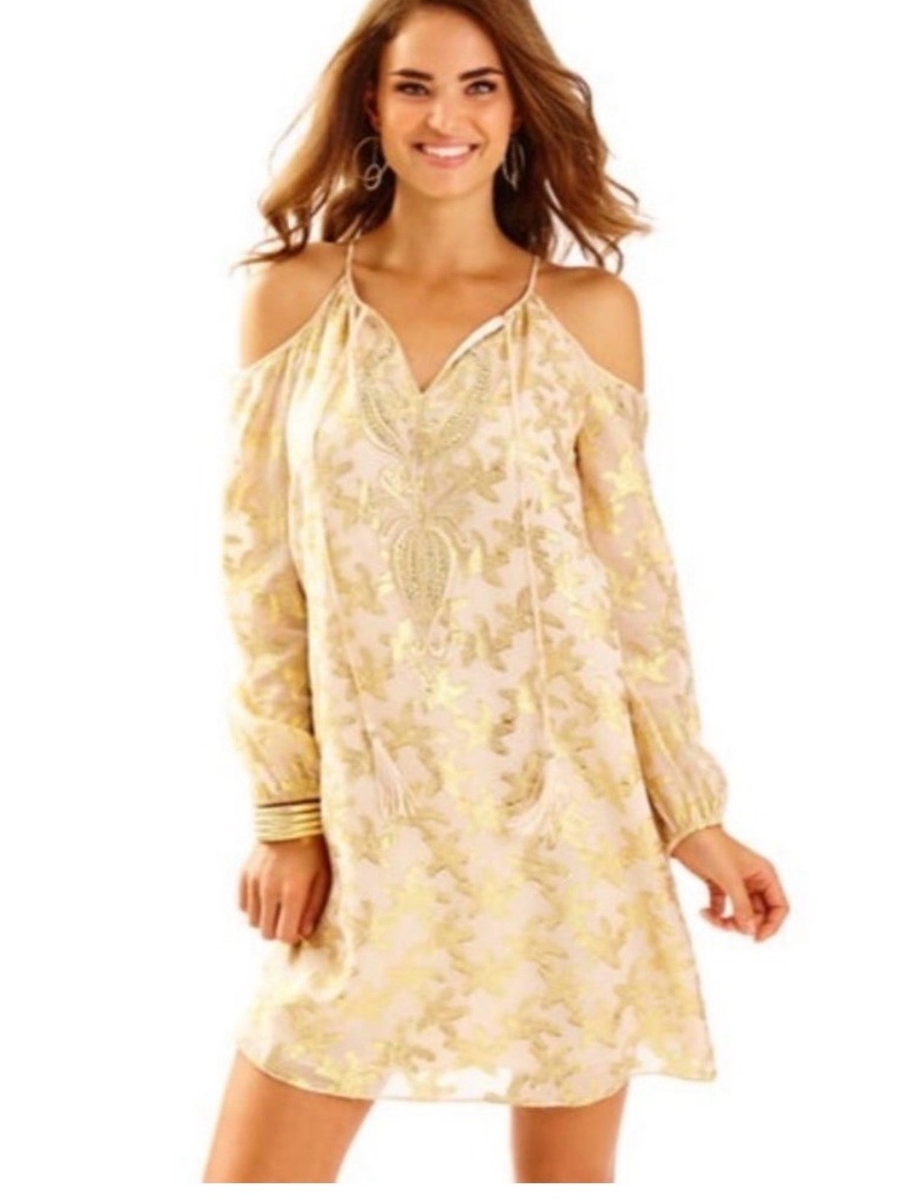 Lilly Pulitzer Fulton Tunic Dress With Starfish Embroidery
